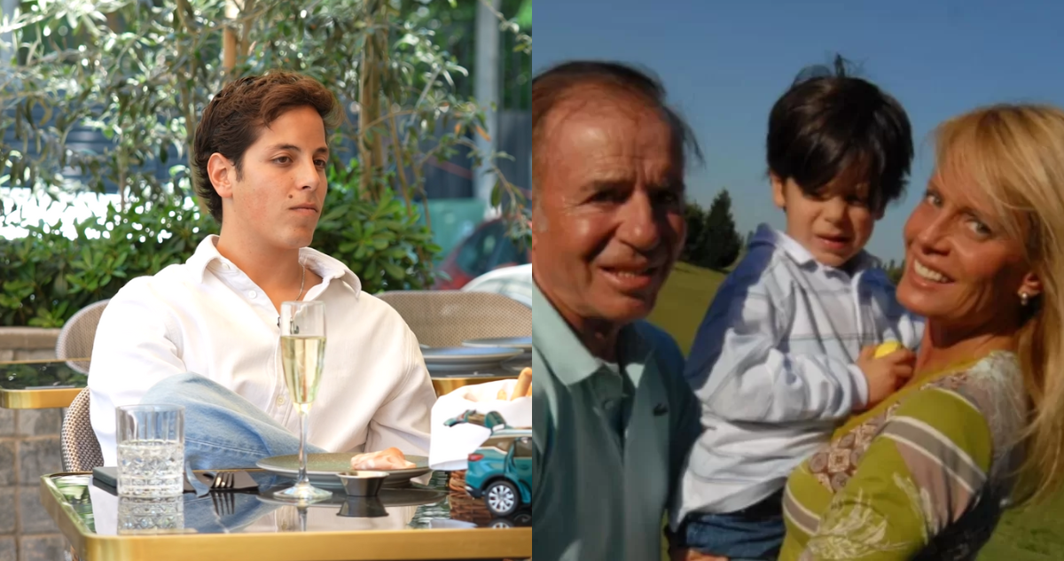 Máximo Menem Bolocco junto a sus padres, Carlos Menem y Cecilia Bolocco