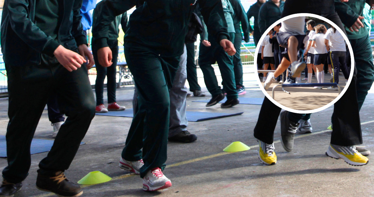 Niños en educación física