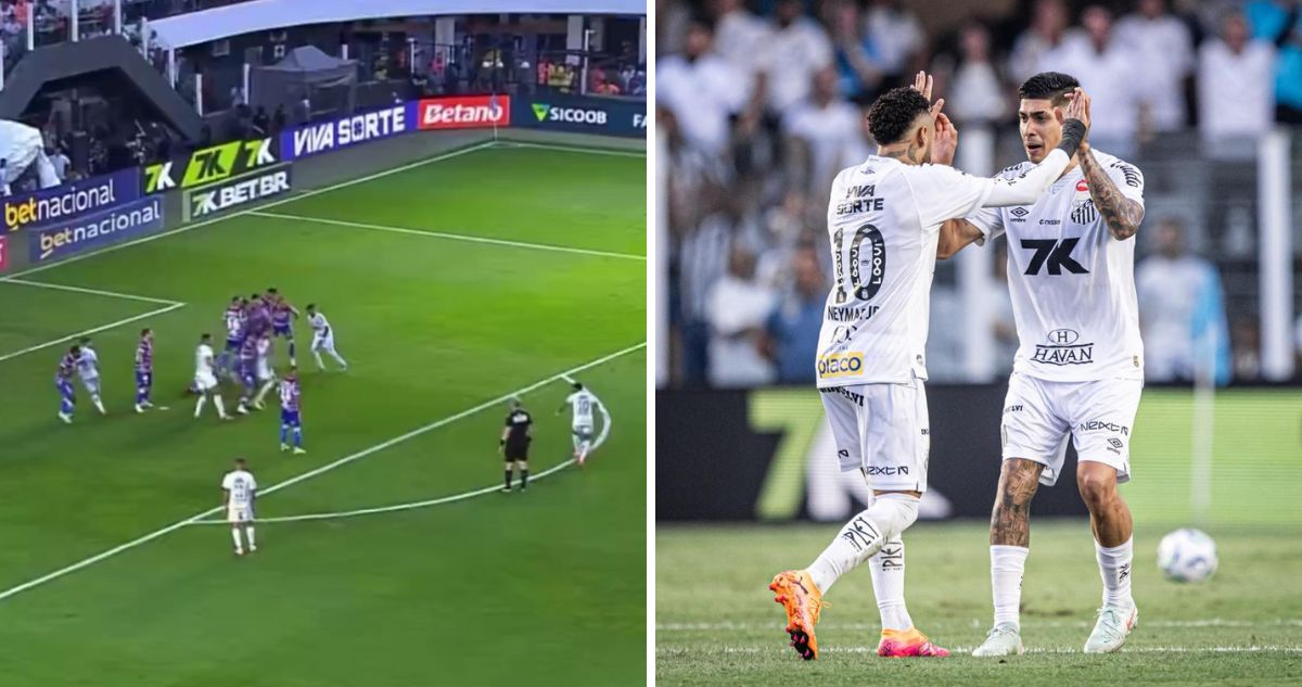 Neymar volvió a jugar con el Santos en Brasil.