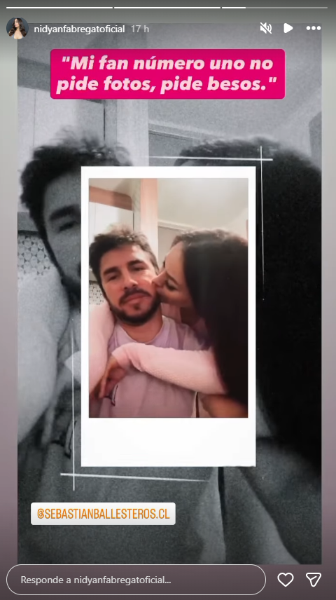 Instagram storie de Nidyan Fabregat y su nueva pareja