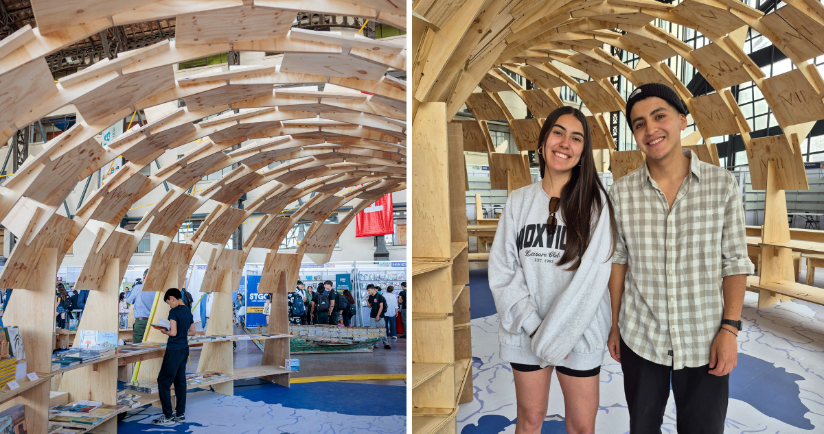Jóvenes de Los Lagos crean pabellón inspirado en carpintería chilota para Feria del Libro en Santiago