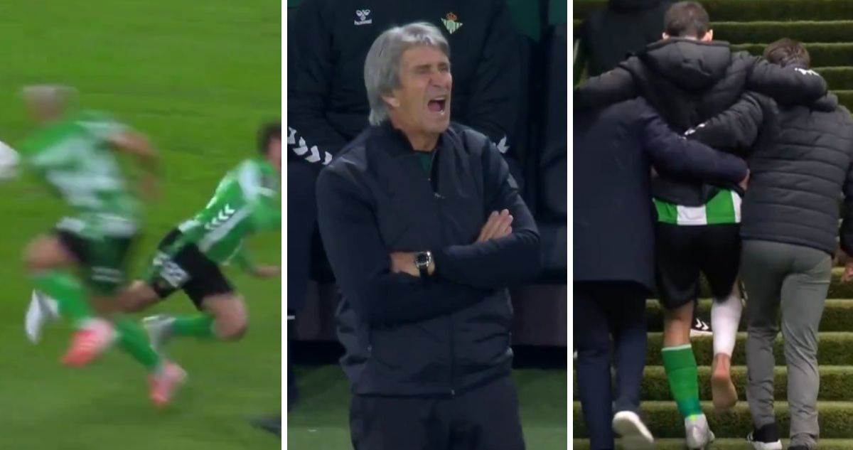 Dos jugadores del Real Betis se lesionaron entre ellos y enfurecieron a Manuel Pellegrini.