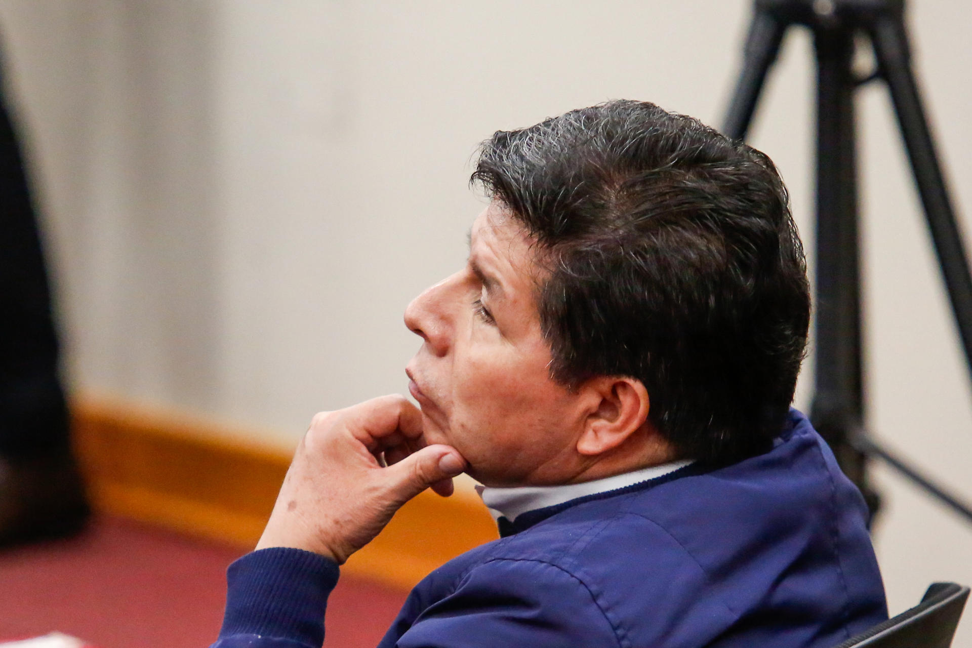 Pedro Castillo en la audiencia de este jueves