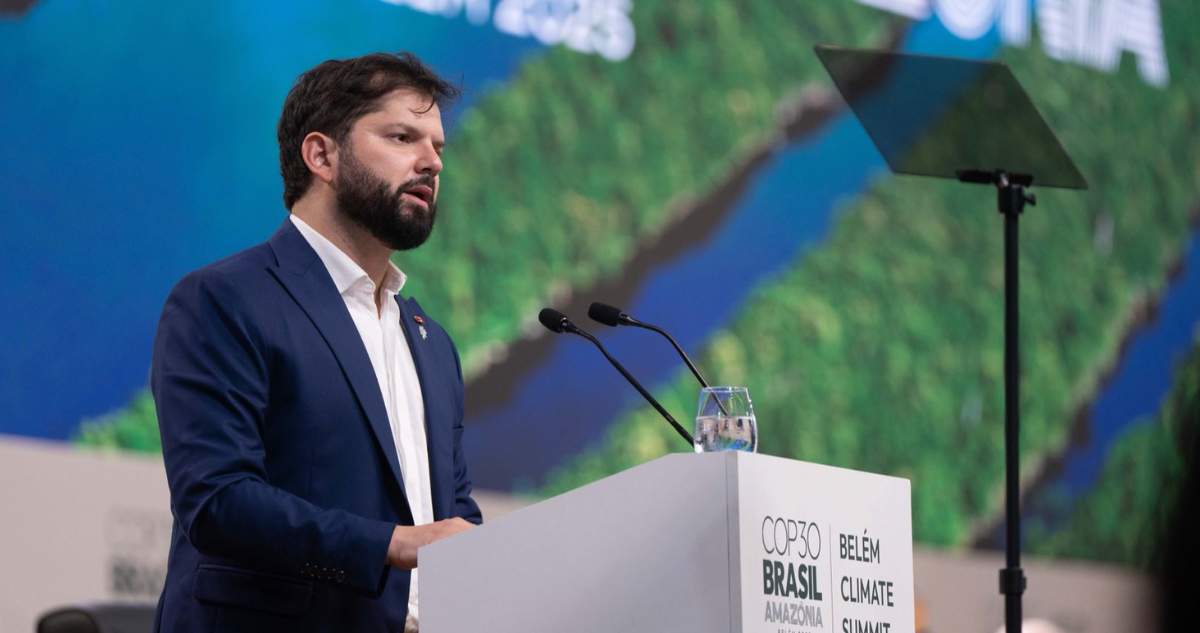 Presidente Boric critica negacionismo climático y exige respeto por la ciencia en la COP30