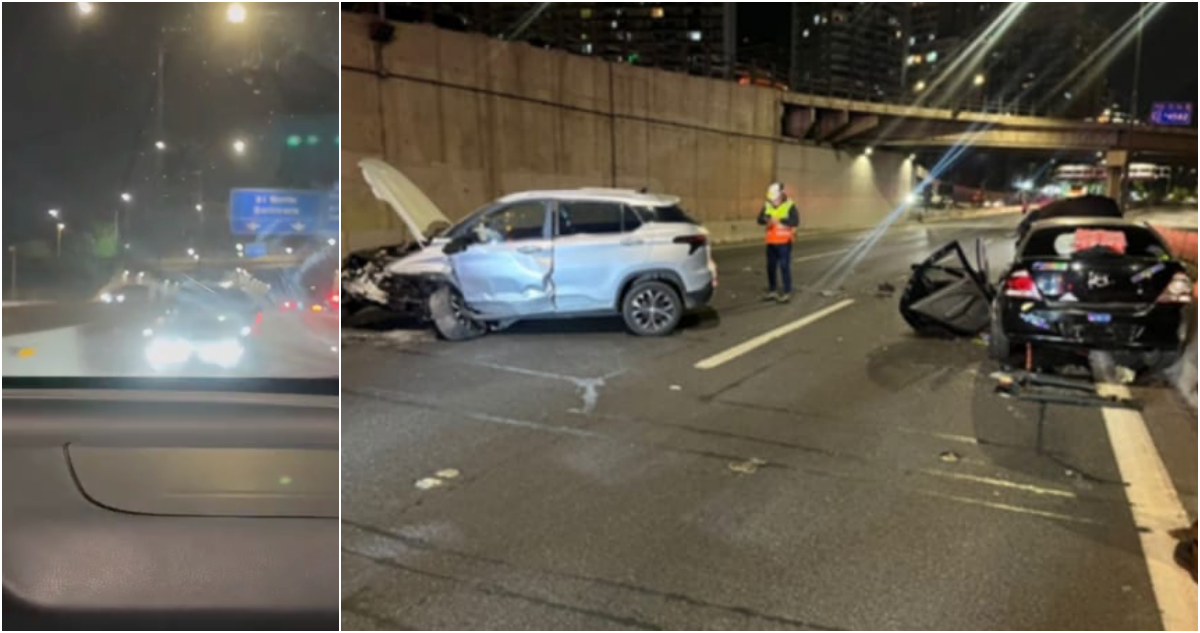 Captan el momento en que vehículo contra el tránsito colisionó a un auto en Ruta 5