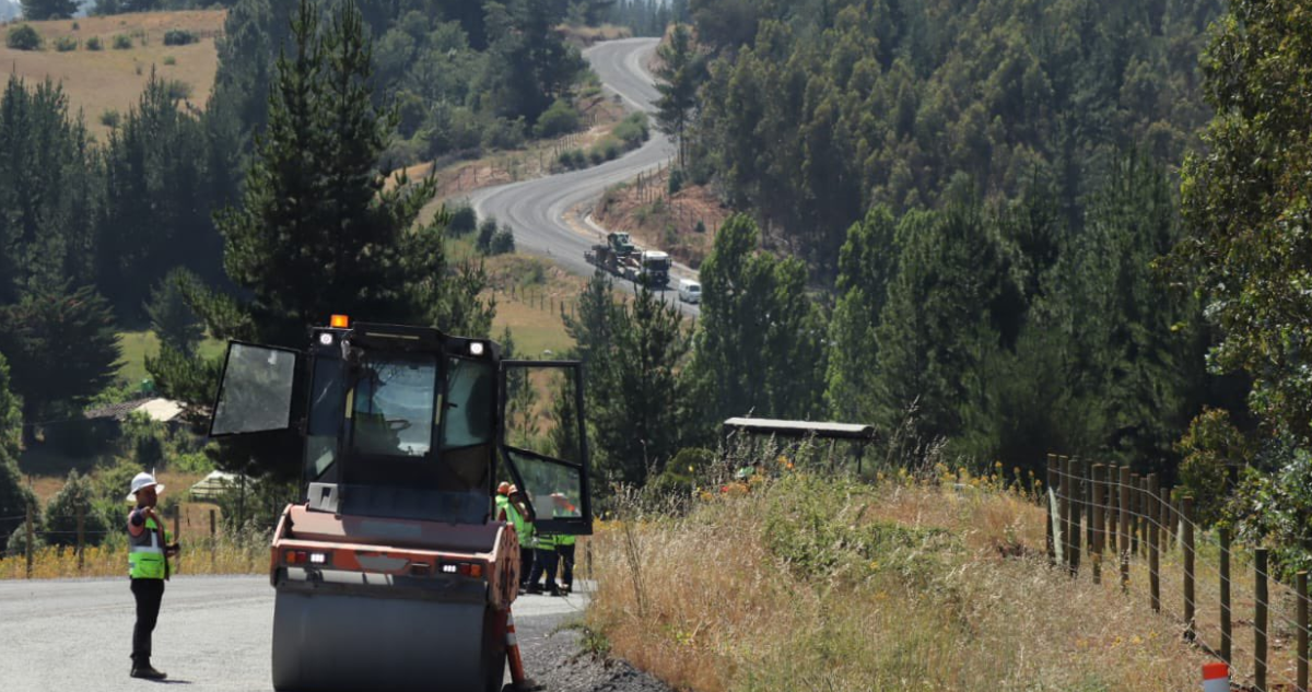 Autoridades inspeccionan mejoramiento de la ruta Yumbel – Rere: obra tiene un 63% de avance