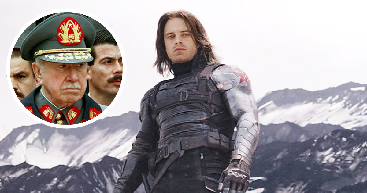 Sebastian Stan como soldado del invierno en Marvel, y en miniatura Augusto Pinochet