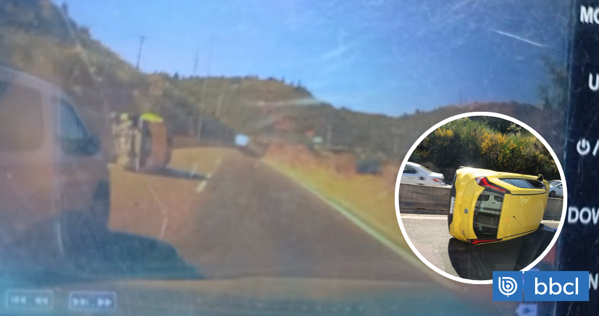 Video capta accidente que dejó dos vehículos volcados en Ruta Las Palmas de Viña del Mar: un lesionado