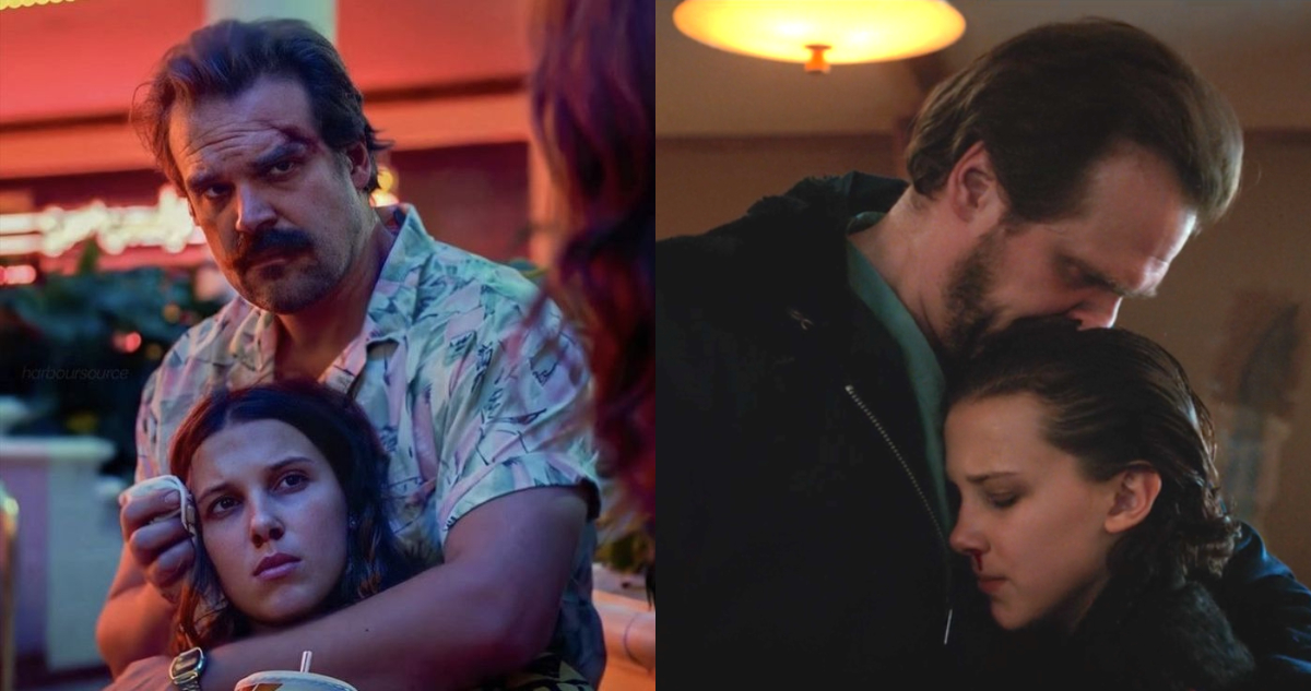 David Harbour y Millie Bobby Brown