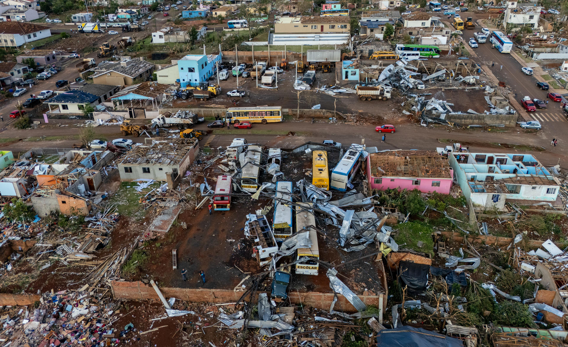 Destrucción causada por un tornado en Rio Bonito do Iguaçu