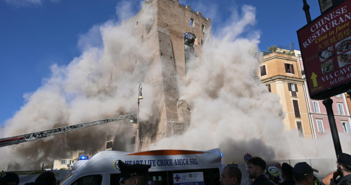Derrumbe en parte de la Torre Conti