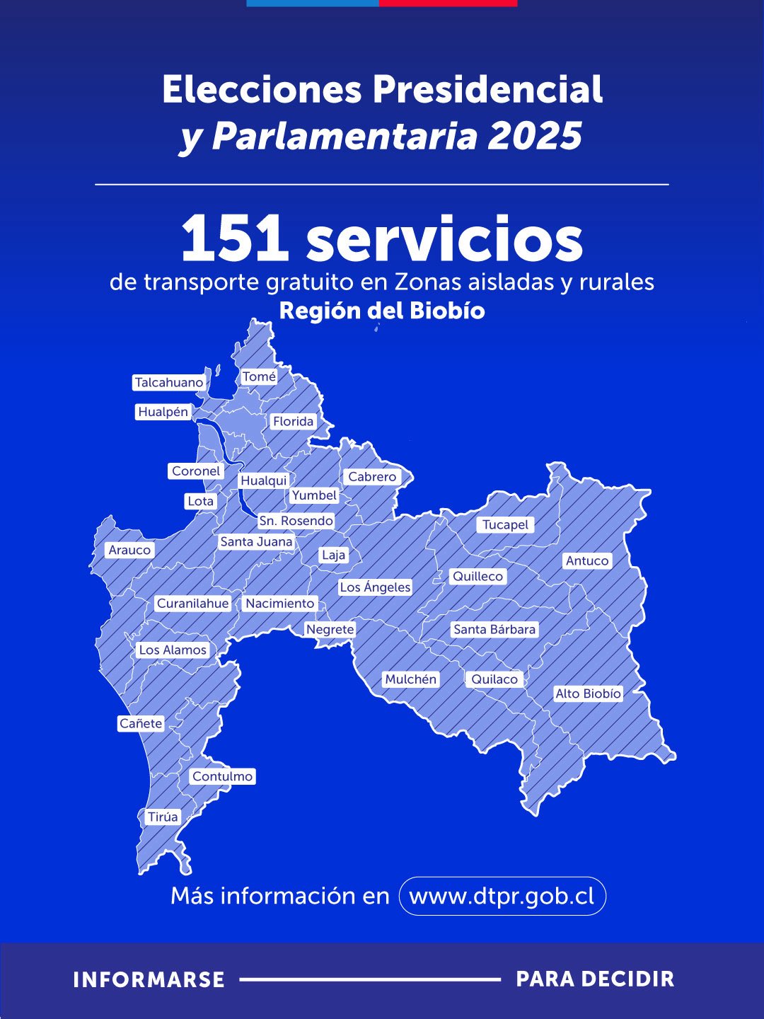 Transporte gratuito en la región del Bío Bío