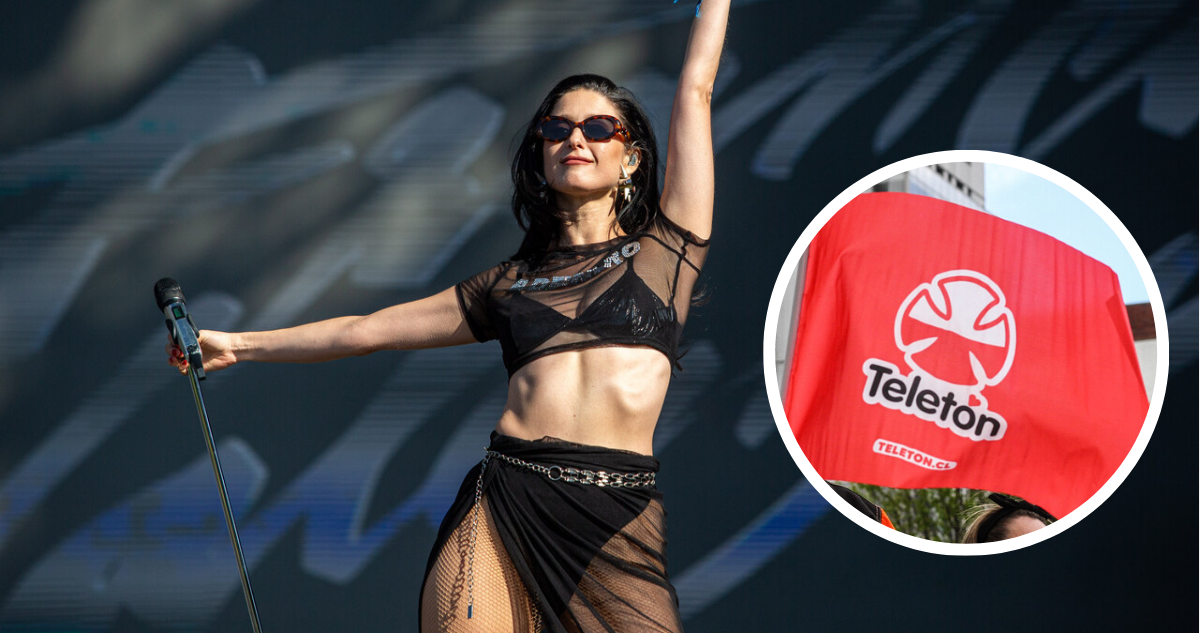 Fran Valenzuela y logo de la Teletón