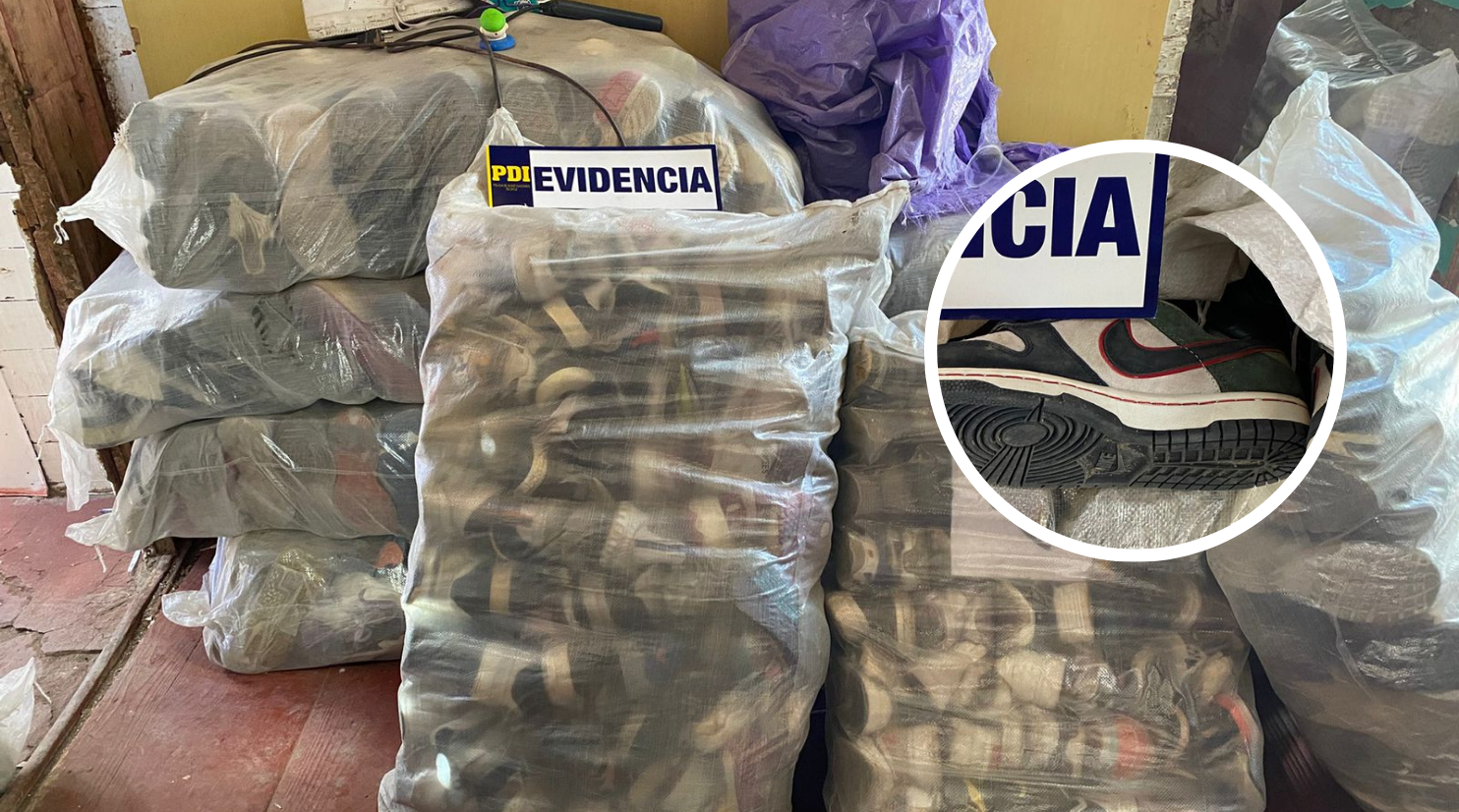 Detienen a tres personas por el robo de 6 mil zapatillas en Arica: avalúo supera los $30 millones