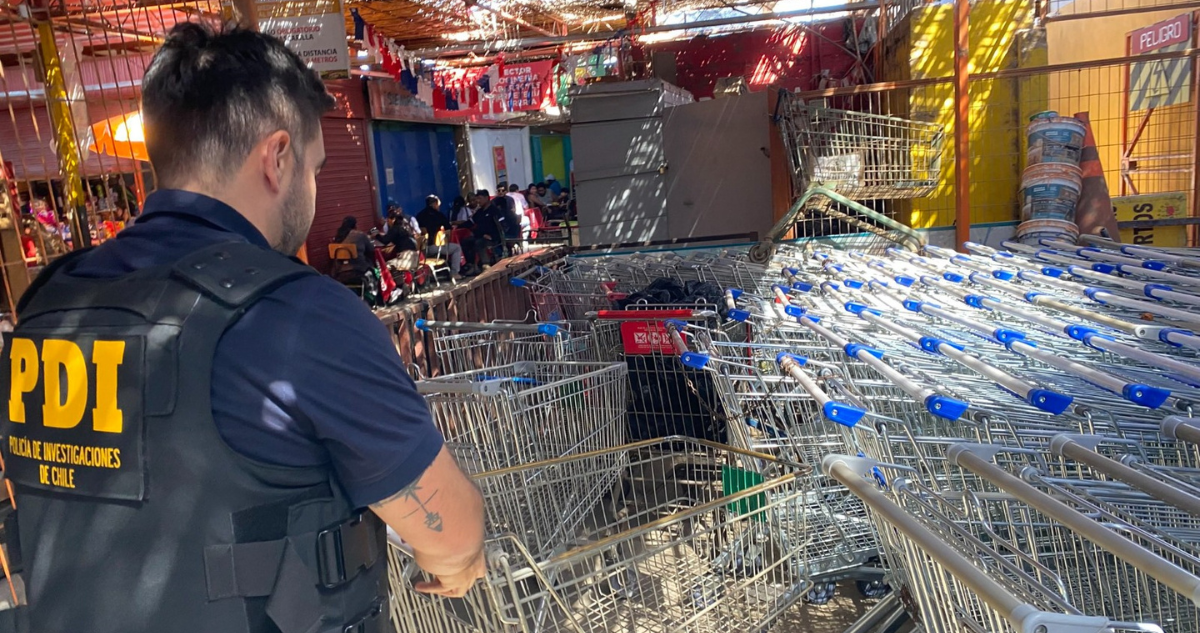 9 detenidos y 201 carros de supermercados incautados en Arica: eran arrendados ilegalmente