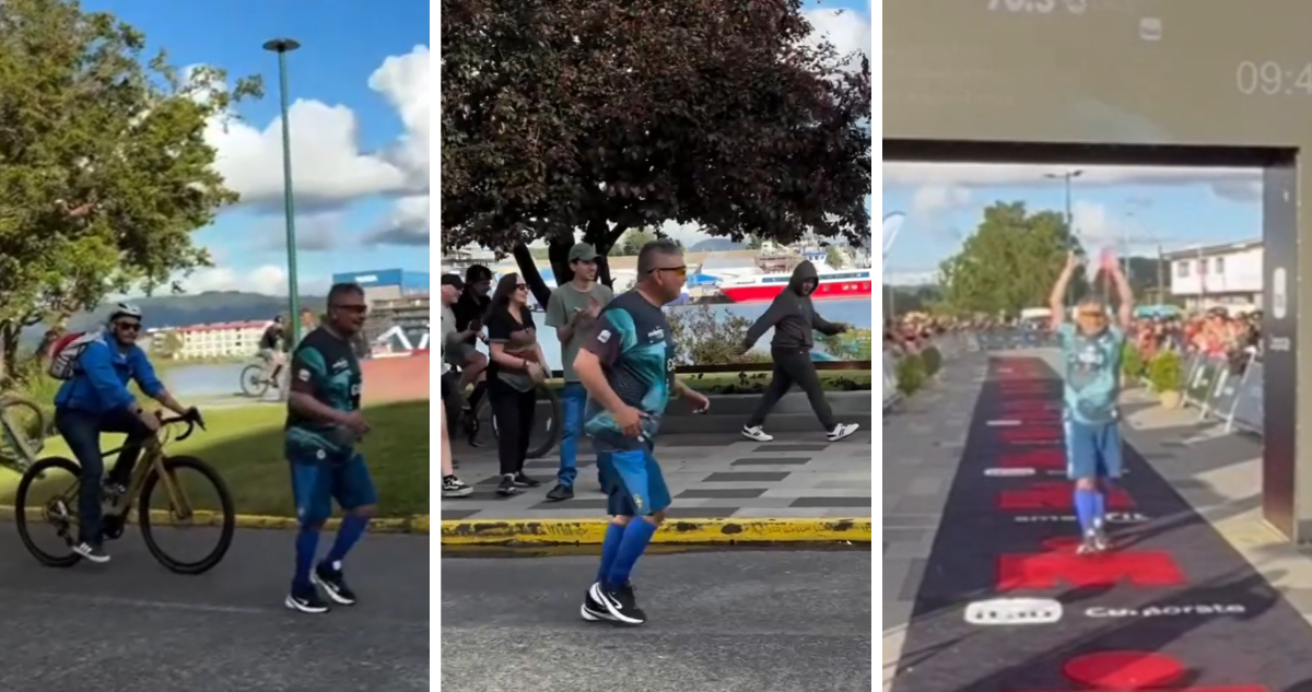 Adulto mayor fue ovacionado tras llegar último en Ironman 70.3 de Valdivia: “Es mi primera vez”