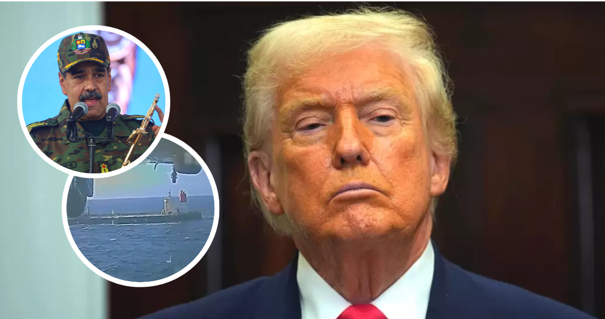 Maduro, Trump y buque petrolero incautado por Estados Unidos frente a las costas de Venezuela