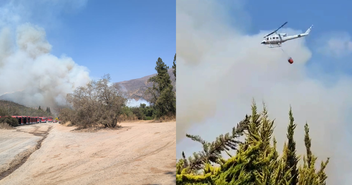 Alerta en la RM por incendios forestales que afectan a Las Condes, La Florida y Peñaflor