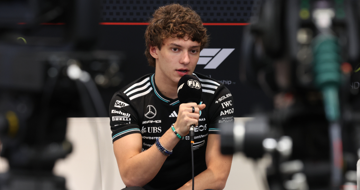 Andrea Kimi Antonelli en conferencia de prensa de Fórmula 1