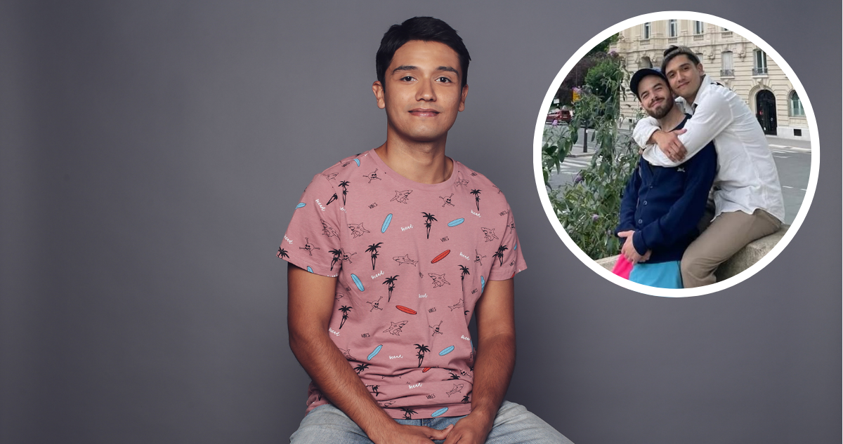 Andrew Bargsted junto a su pareja, Santiago Rodríguez