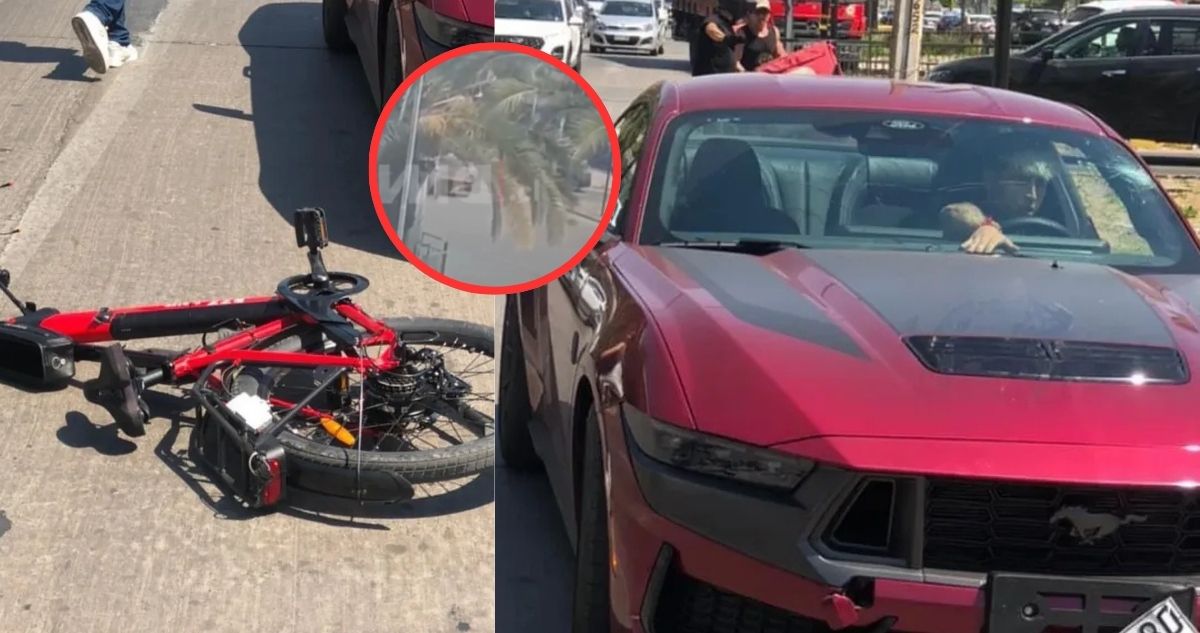 Video muestra el momento en que cantante urbano AK4:20 atropella a repartidor en bicicleta que se fugó