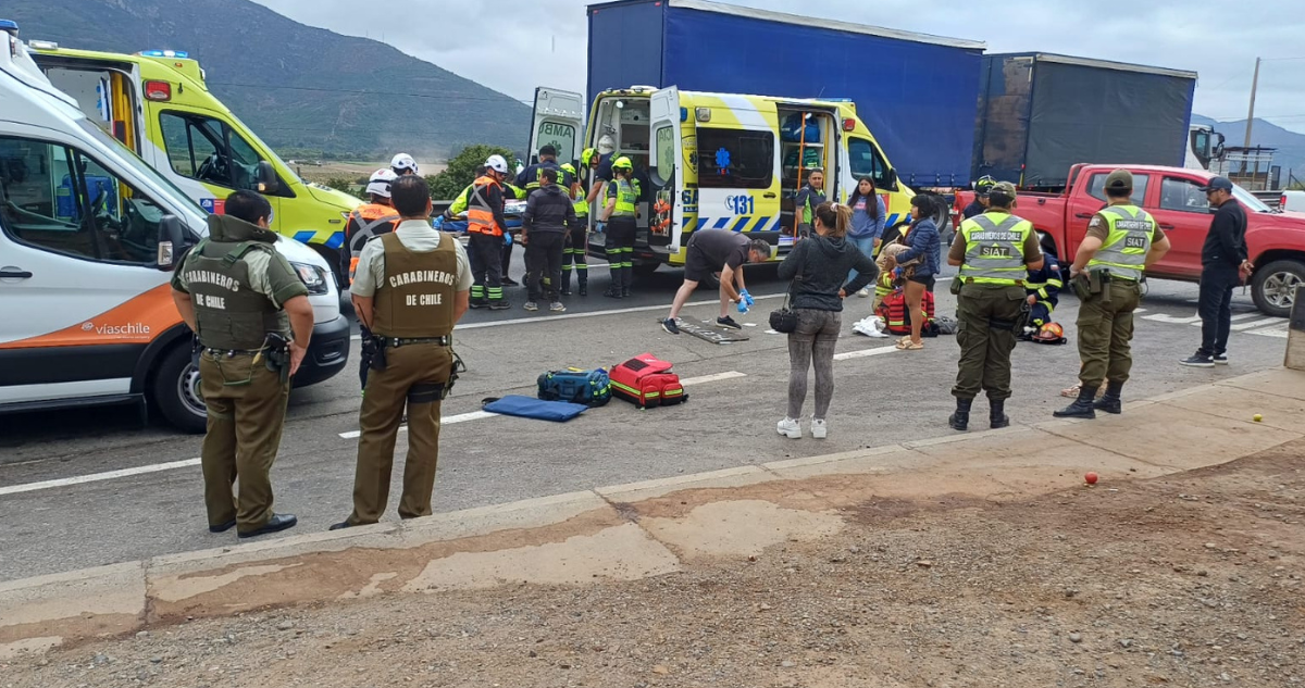 Menor de 4 años queda en riesgo vital tras ser atropellado en la Ruta 5 Norte cerca de Llay-Llay
