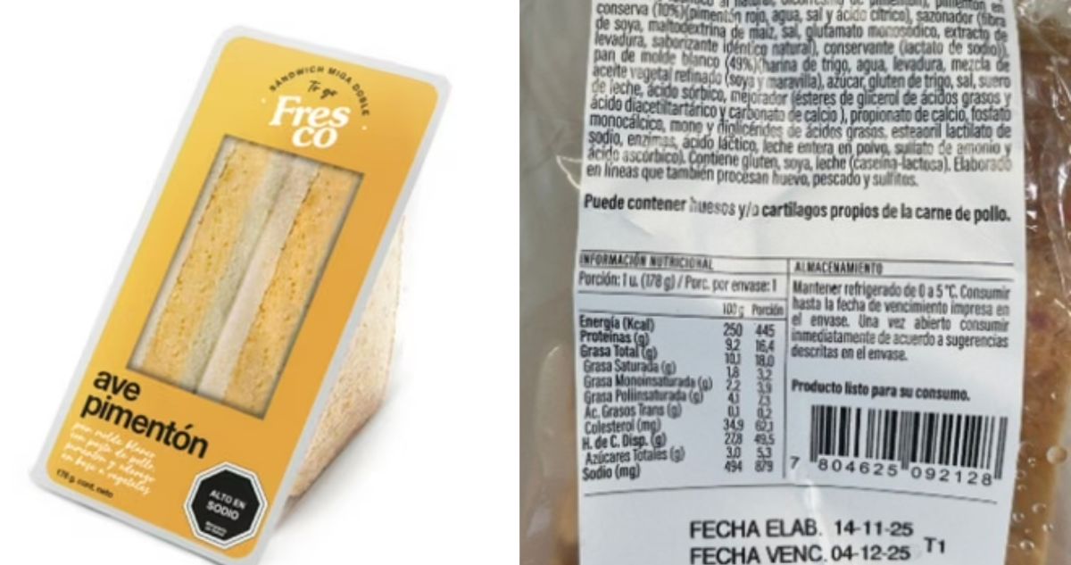 Minsal emite alerta sanitaria por presencia de bacteria en sándwich ave pimentón