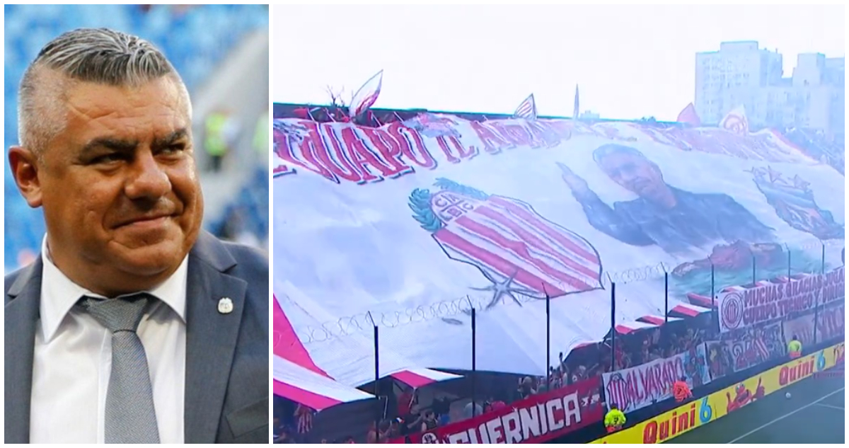 Barracas Central y la bandera dedicada al Chiqui Tapia