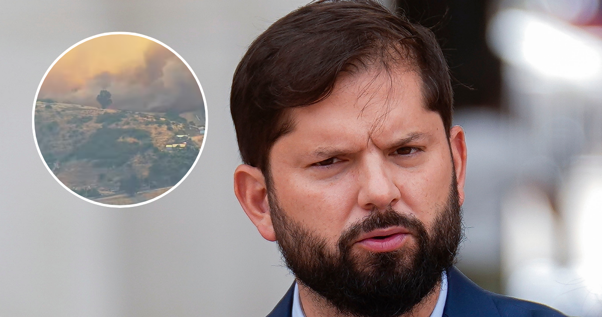 Boric realiza llamado tras grave incendio forestal en San Pedro: “Por favor, colaboremos todos”