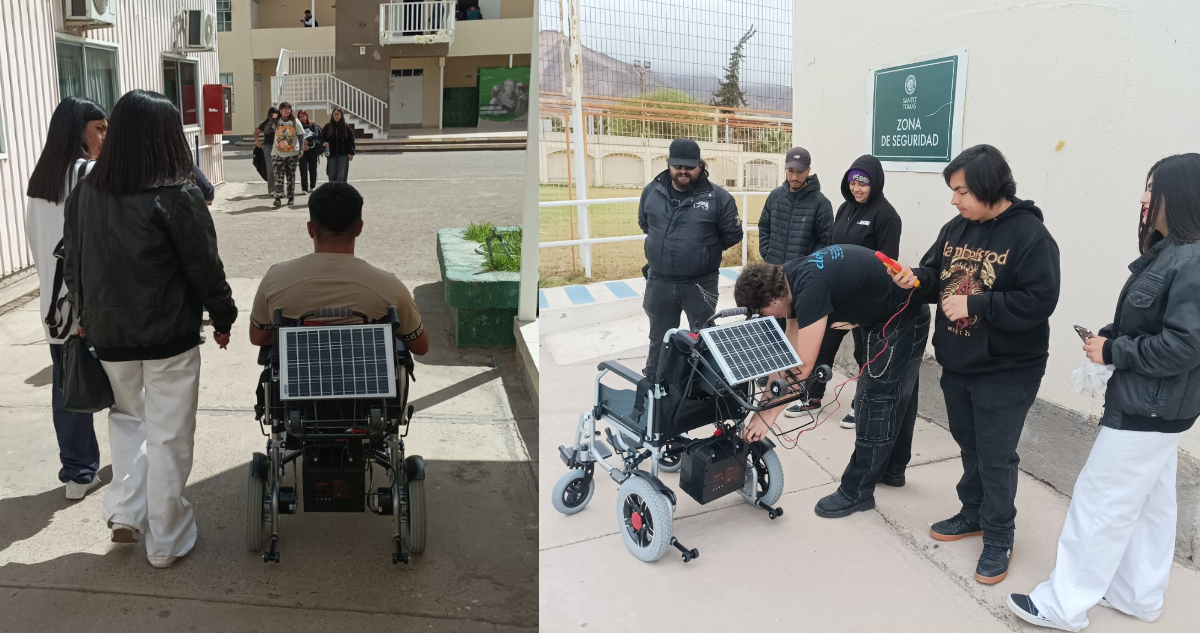 Jóvenes chilenos diseñan innovador cargador fotovoltaico portátil para silla de ruedas eléctrica