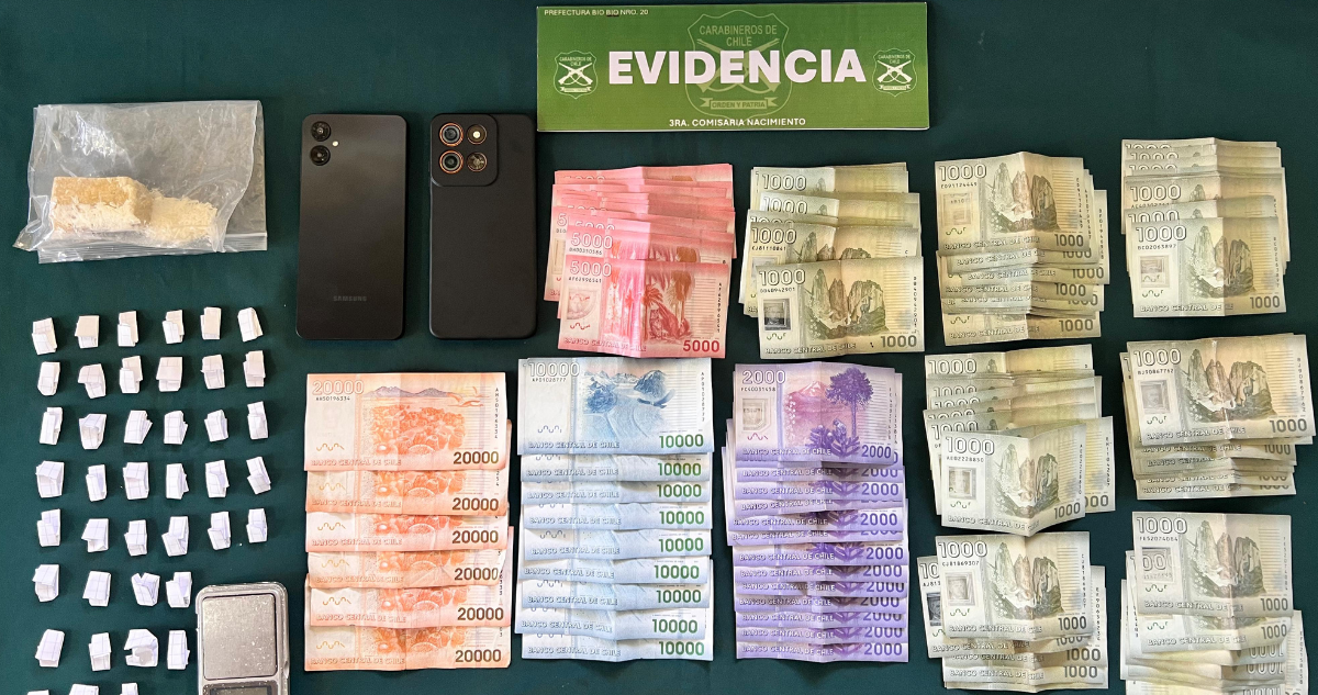 Carabineros detienen a hombre por tráfico de drogas: incautan cocaína y objetos ilícitos