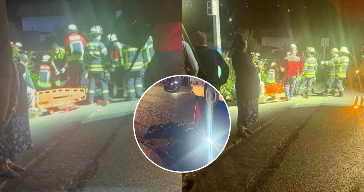 Grave accidente en Lota: joven sufre amputación de una extremidad tras colisión de auto con moto