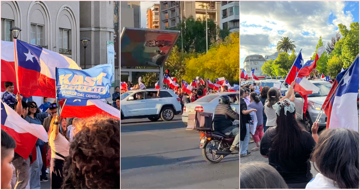 Adherentes celebran el triunfo de José Antonio Kast en diversas ciudades de Chile
