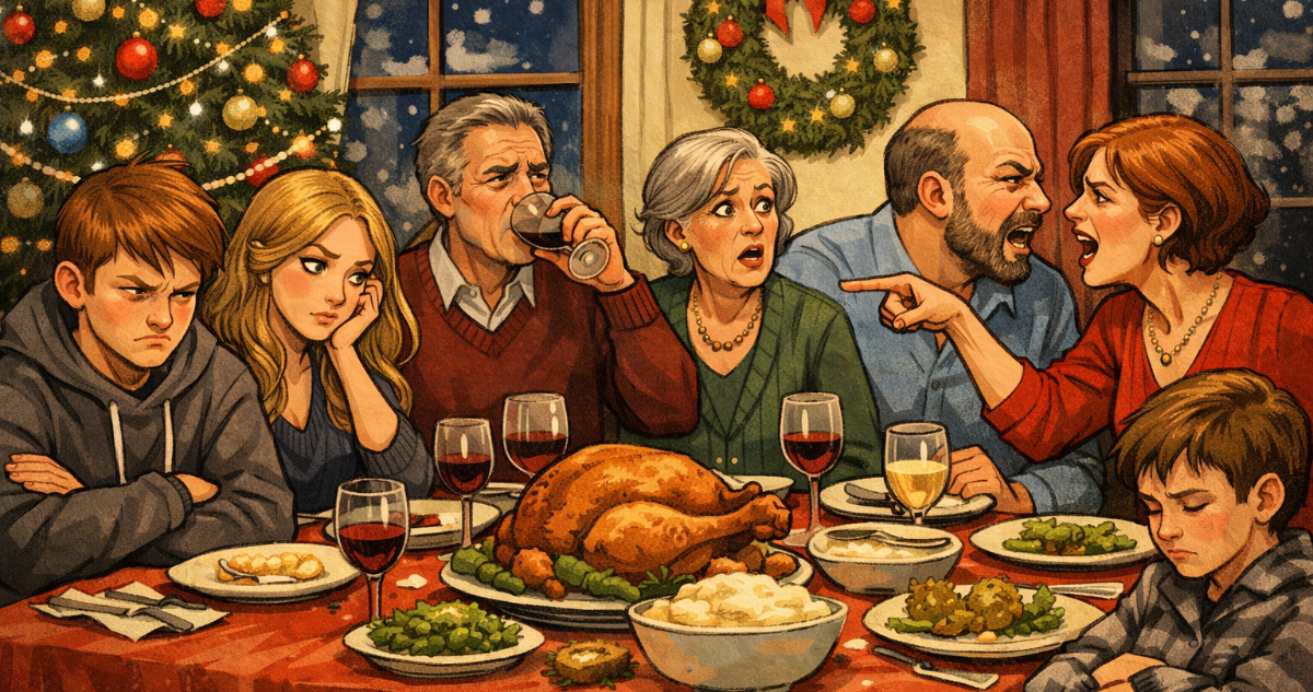 Cena Navidad tensa en familia