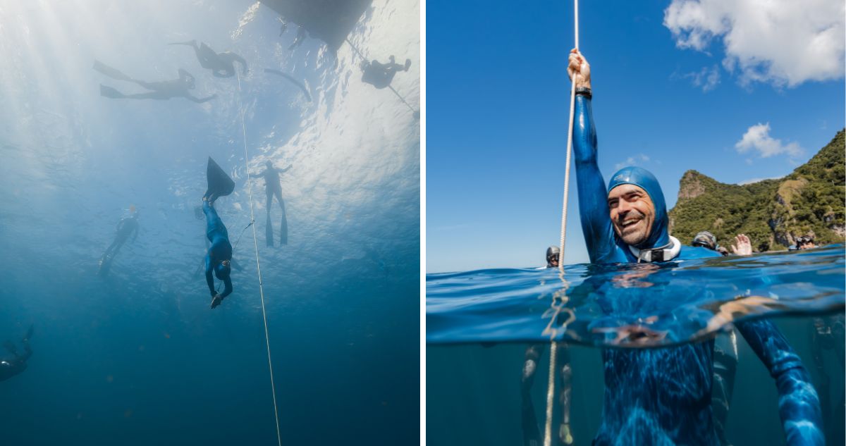 Sebastián Lira batió récord continental de apnea monoaleta.