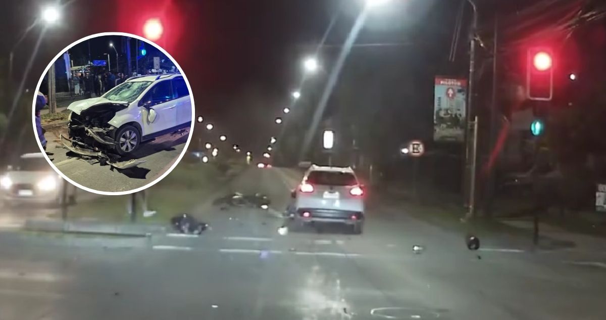 Conductor ebrio impactó a motocicleta en Temuco: pareja resultó con graves lesiones