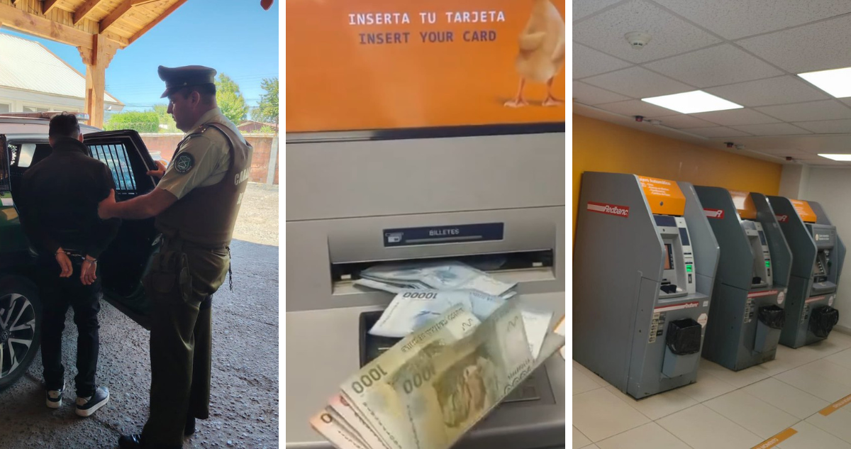 Puso placas que impedían la salida de dinero: detienen a hombre que intervino cajero en Lanco