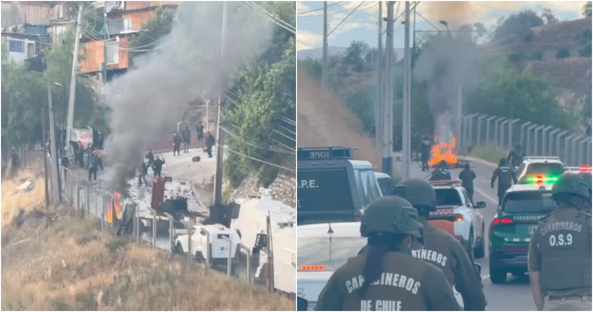 Con incidentes comienza desalojo de toma ubicada en la Quebrada La Zorra de Lo Barnechea
