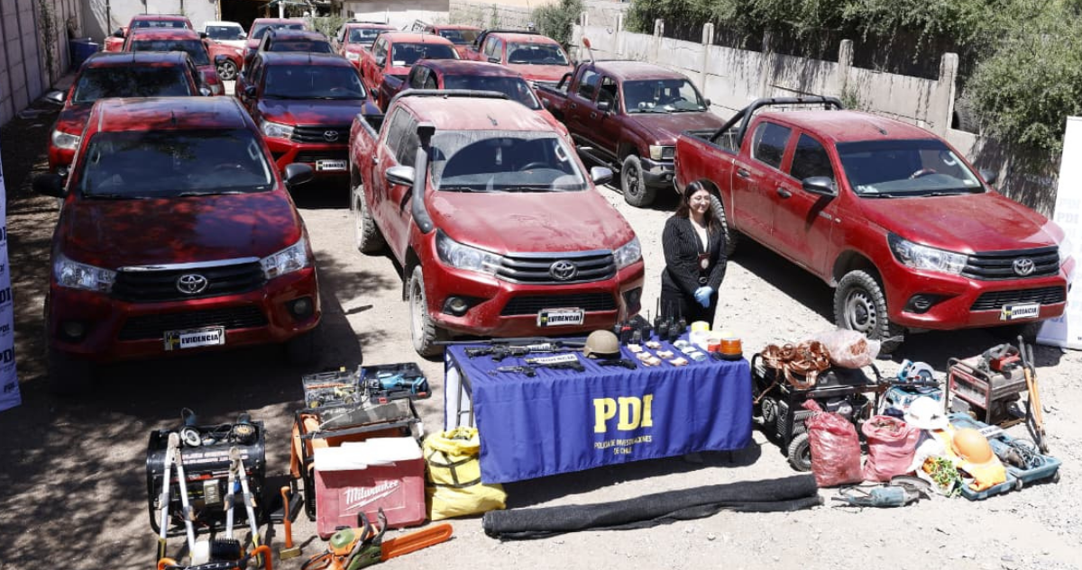 Desbaratan red de robo de cobre en faenas mineras del norte: 22 detenidos y 17 toneladas recuperadas