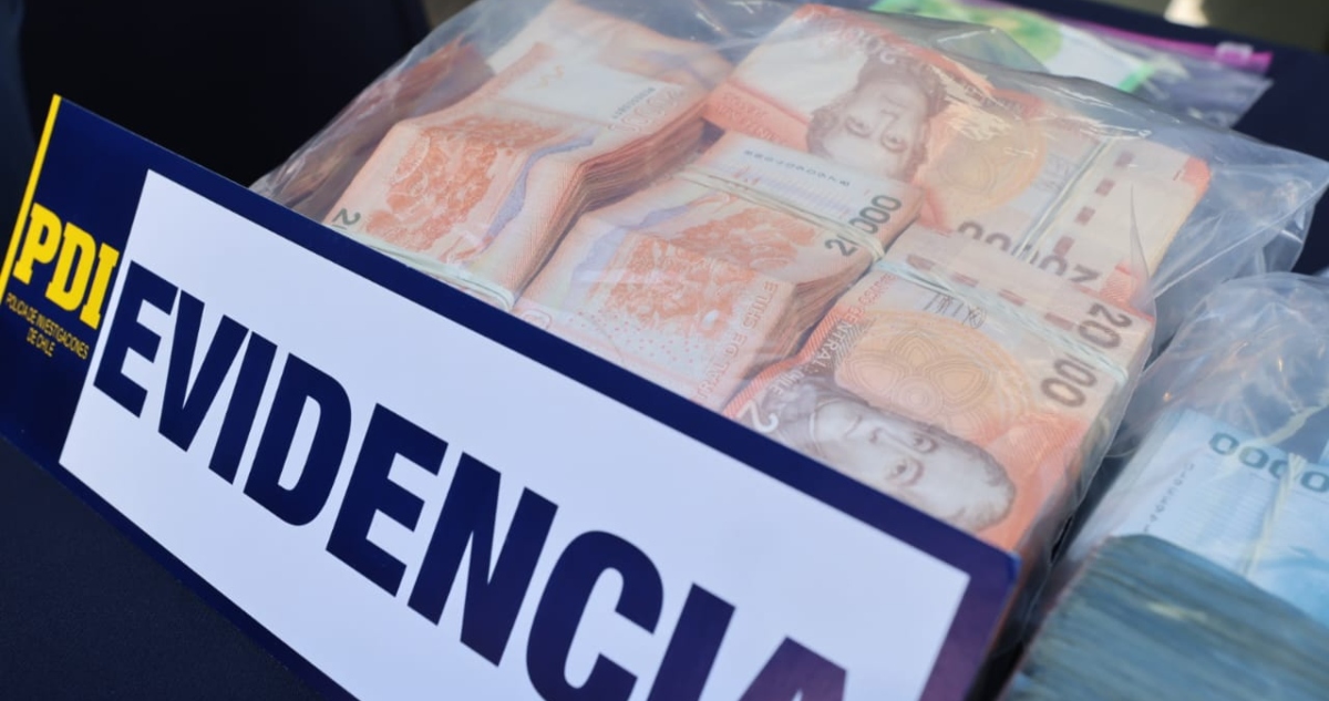 Dinero incautado en procedimiento
