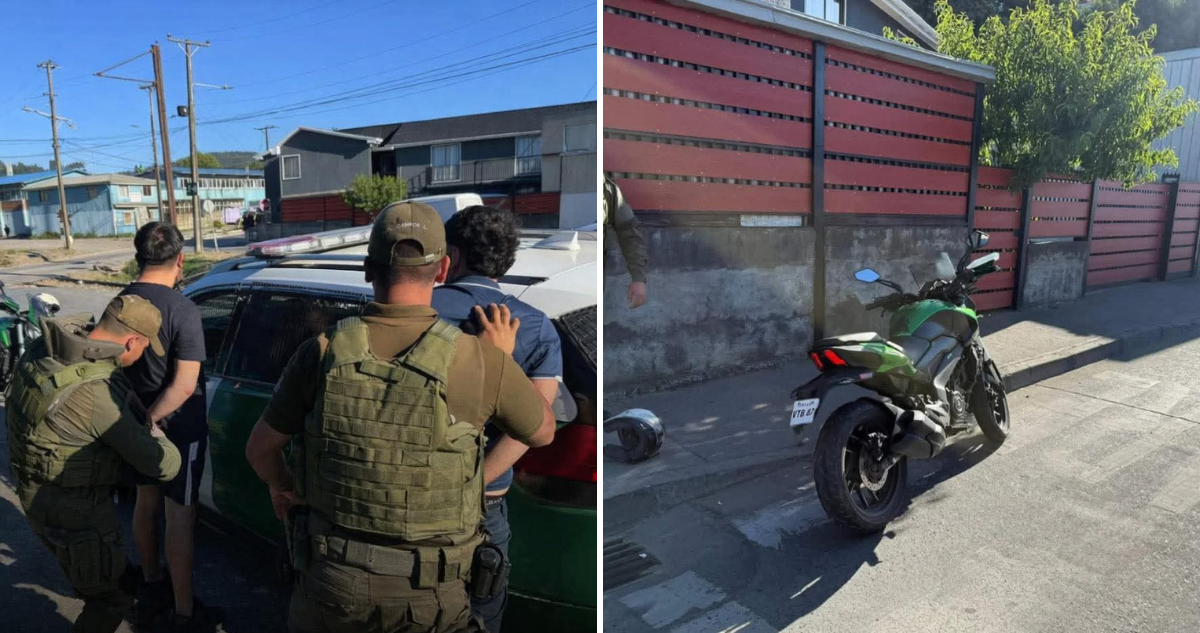 Dos detenidos en Penco tras huir de control policial en motocicleta con encargo por robo