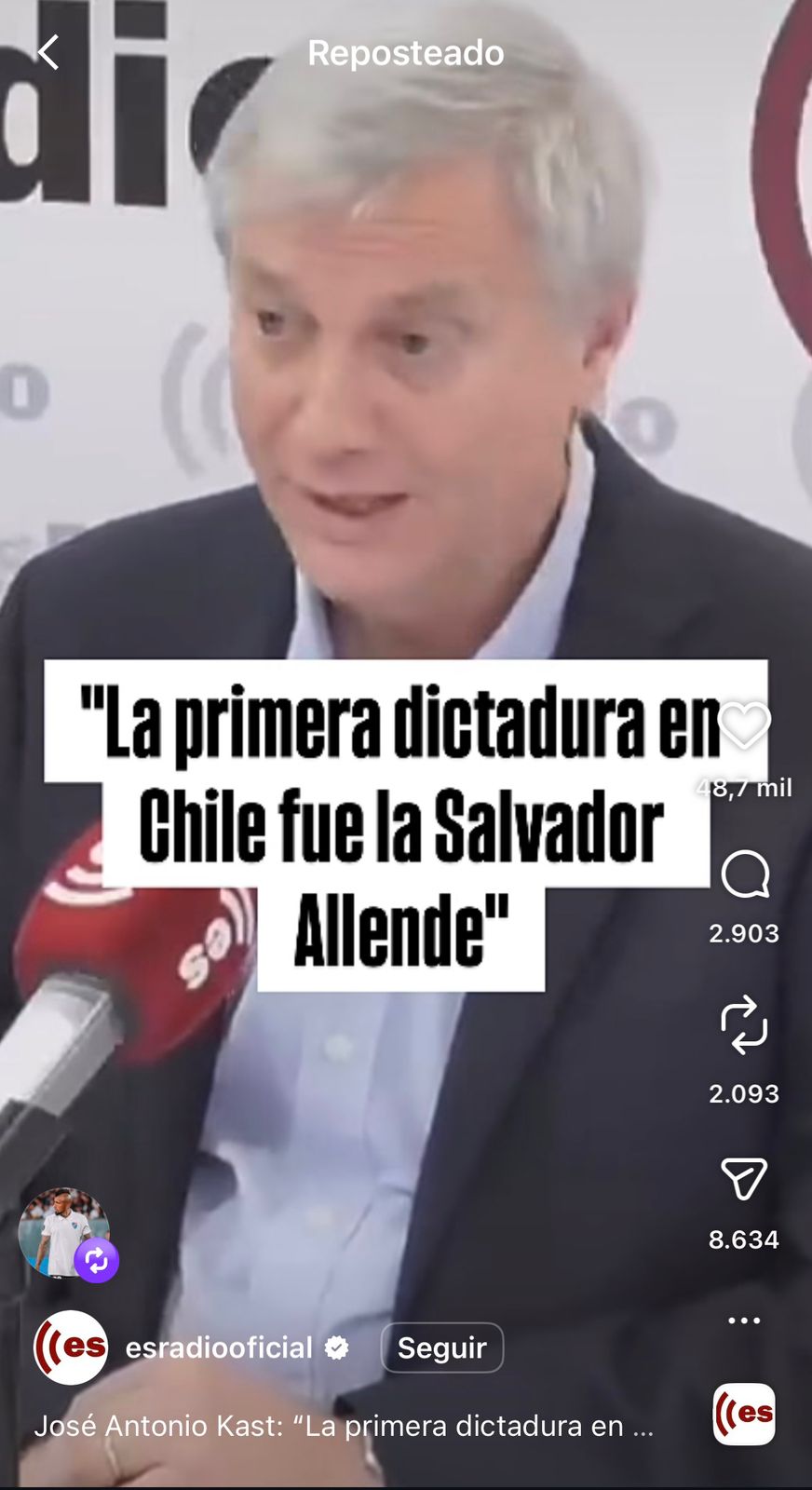 El reposteo de Arturo Vidal a dichos de Kast sobre Salvador Allende