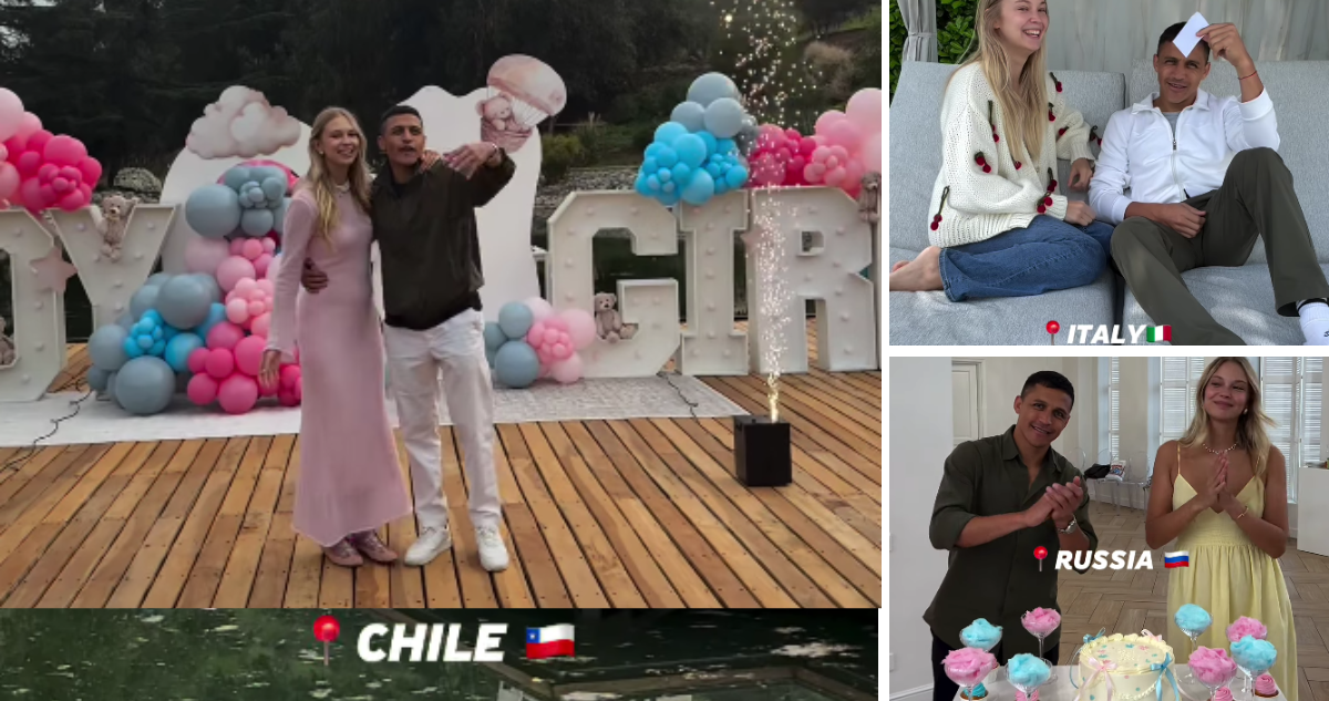 En tres países: Así fue la revelación de género de la hija de Alexis Sánchez y Alexandra Litvinova