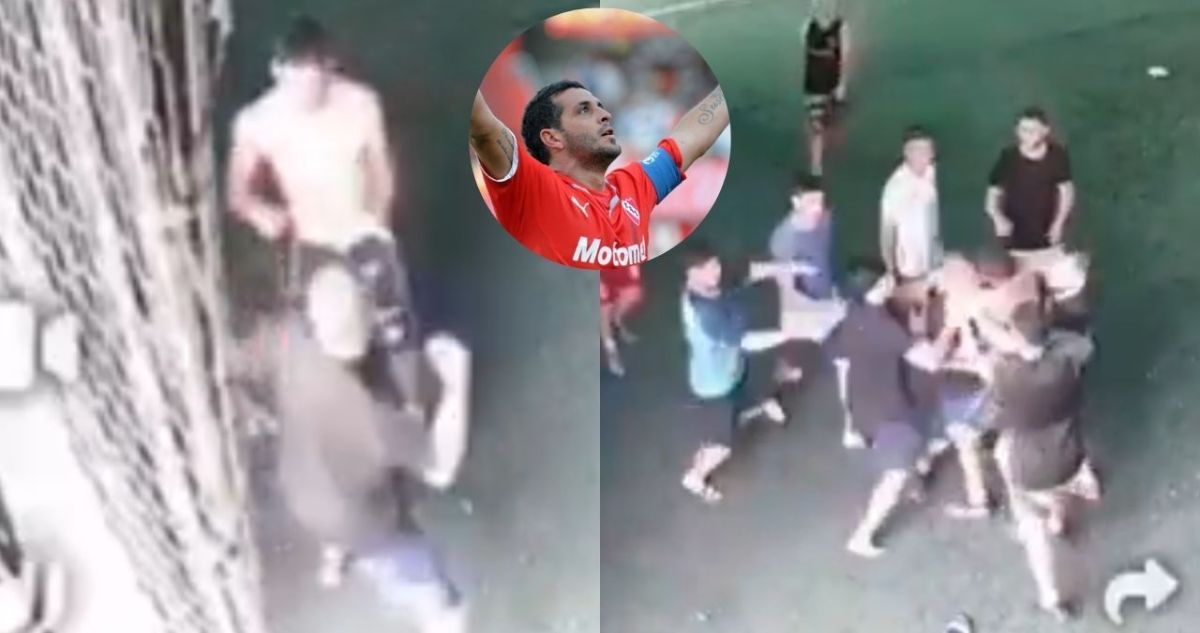 Con la oreja sangrando: imágenes muestran a exfutbolista argentino a los golpes en partido de baby