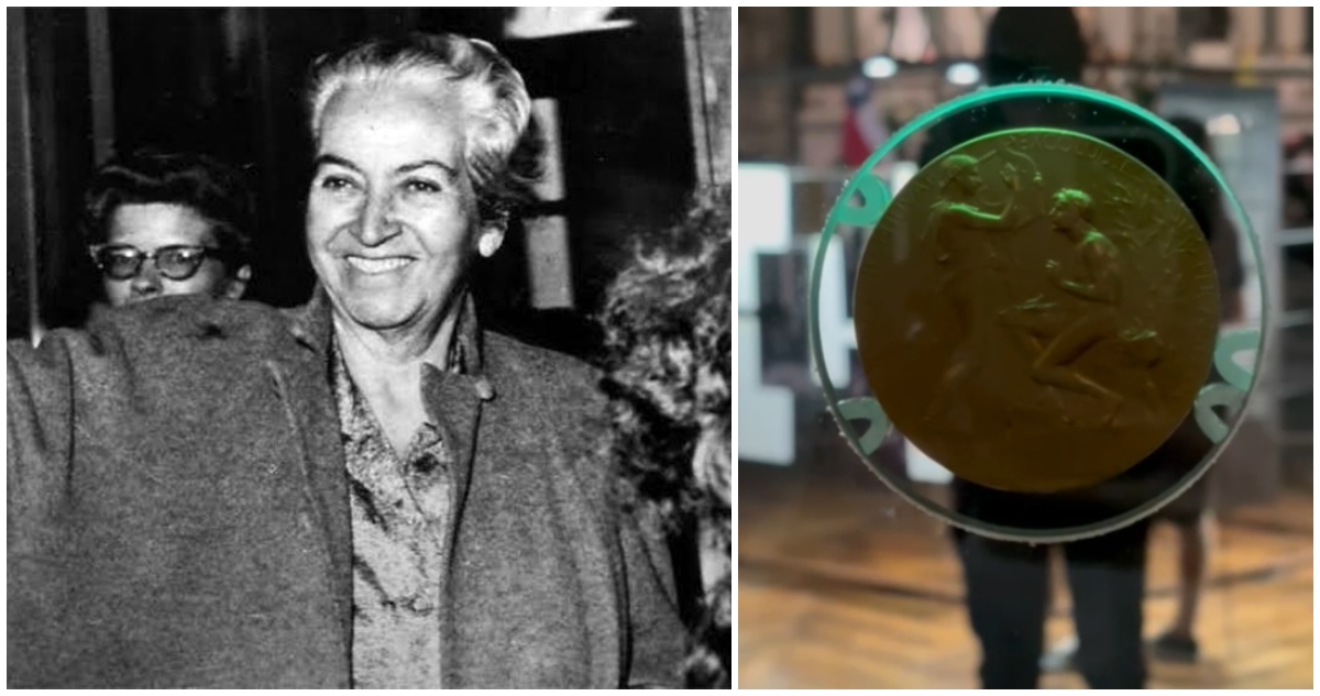 Exhiben sólo por hoy la medalla de oro del Nobel que Gabriela Mistral recibió hace 80 años