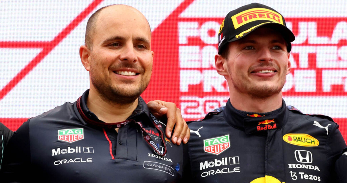 Gianpiero Lambiase y Max Verstappen en Red Bull Racing