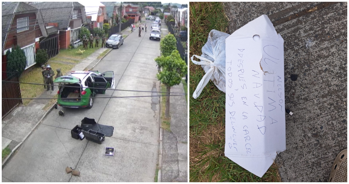 GOPE detona caja con amenazas dejada afuera de casa en Temuco