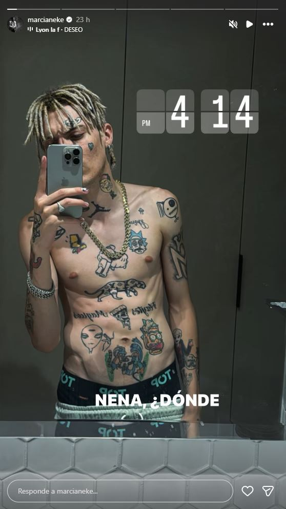 Marcianeke mostrando su cambio fisico 