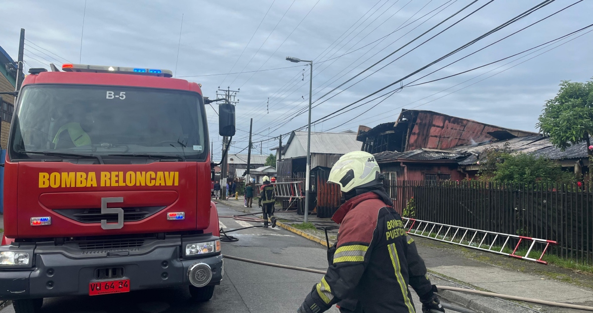 Incendio destruye viviendas en sector Mirasol de Puerto Montt