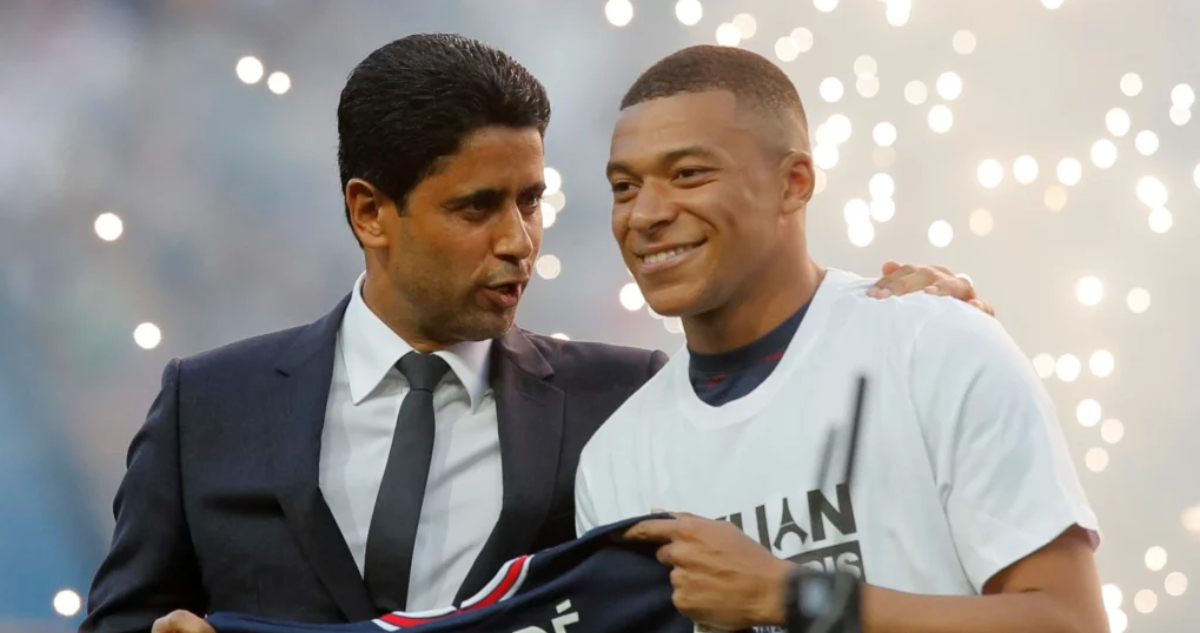 Kylian Mbappé y Nasser Al Khelaifi dueño del PSG